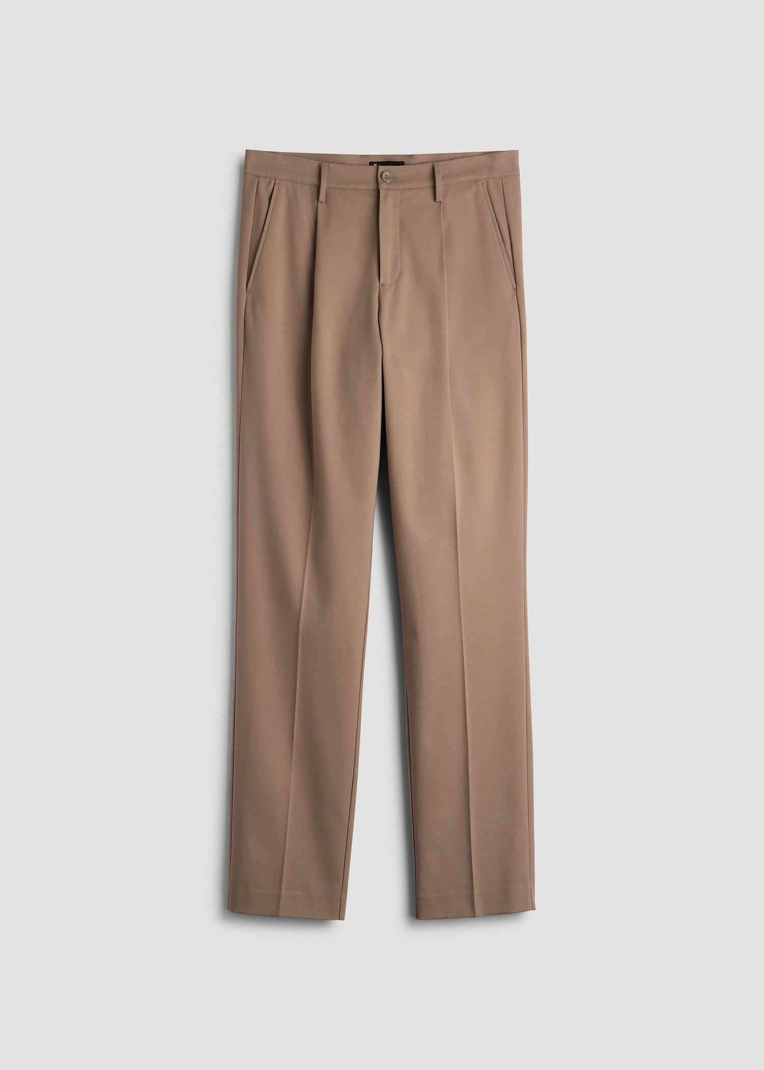 American Tall Discount | Relaxed Pleated Trousers for Tall Men in Dark Sand