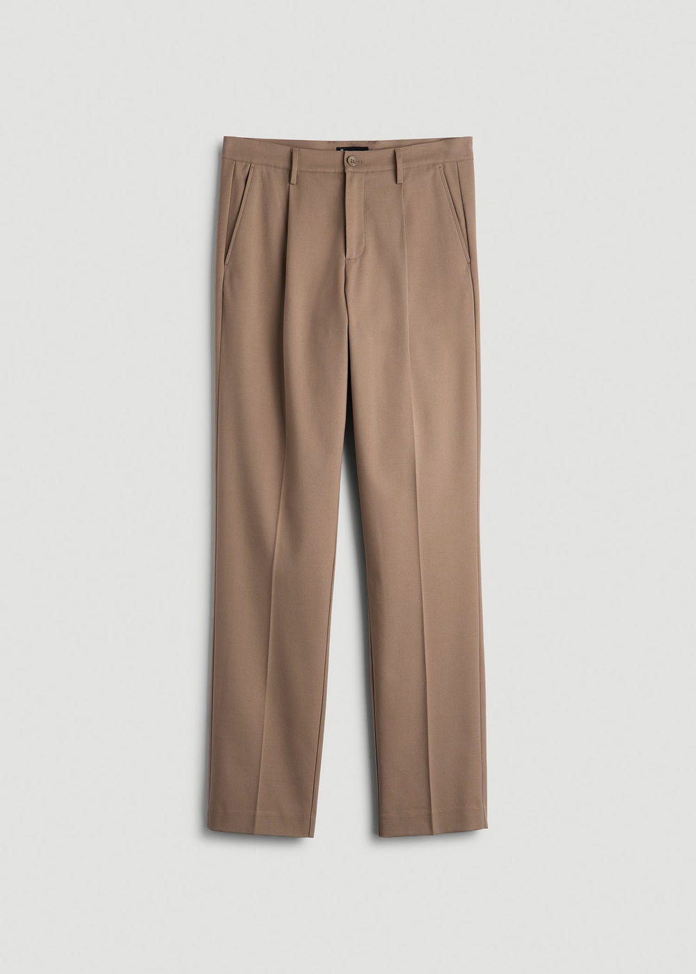 American Tall Discount | Relaxed Pleated Trousers for Tall Men in Dark Sand