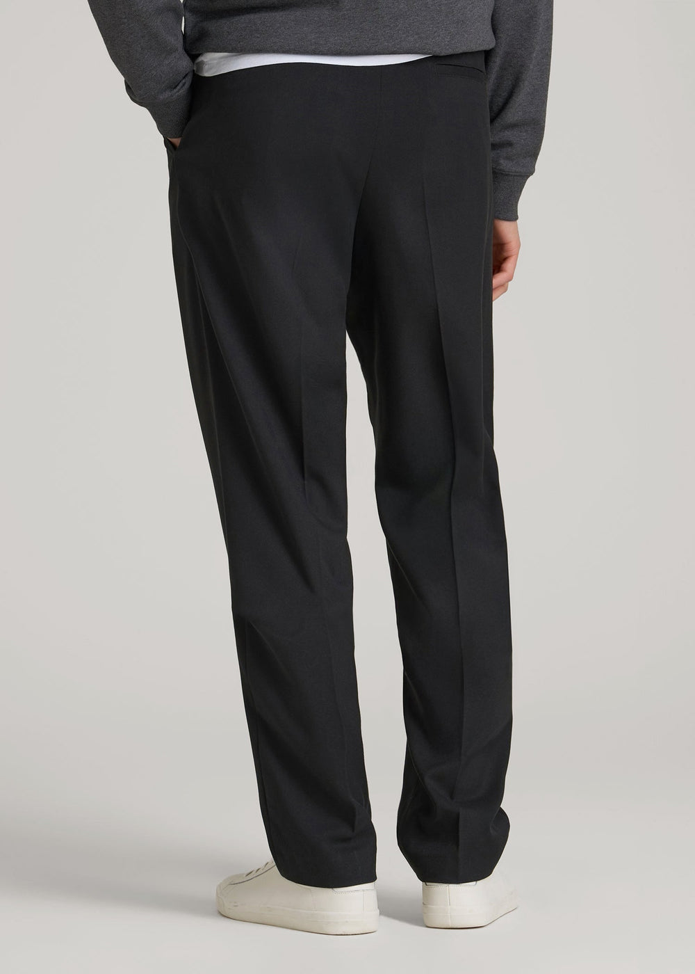 American Tall Sale | Relaxed Pleated Trousers for Tall Men in Black