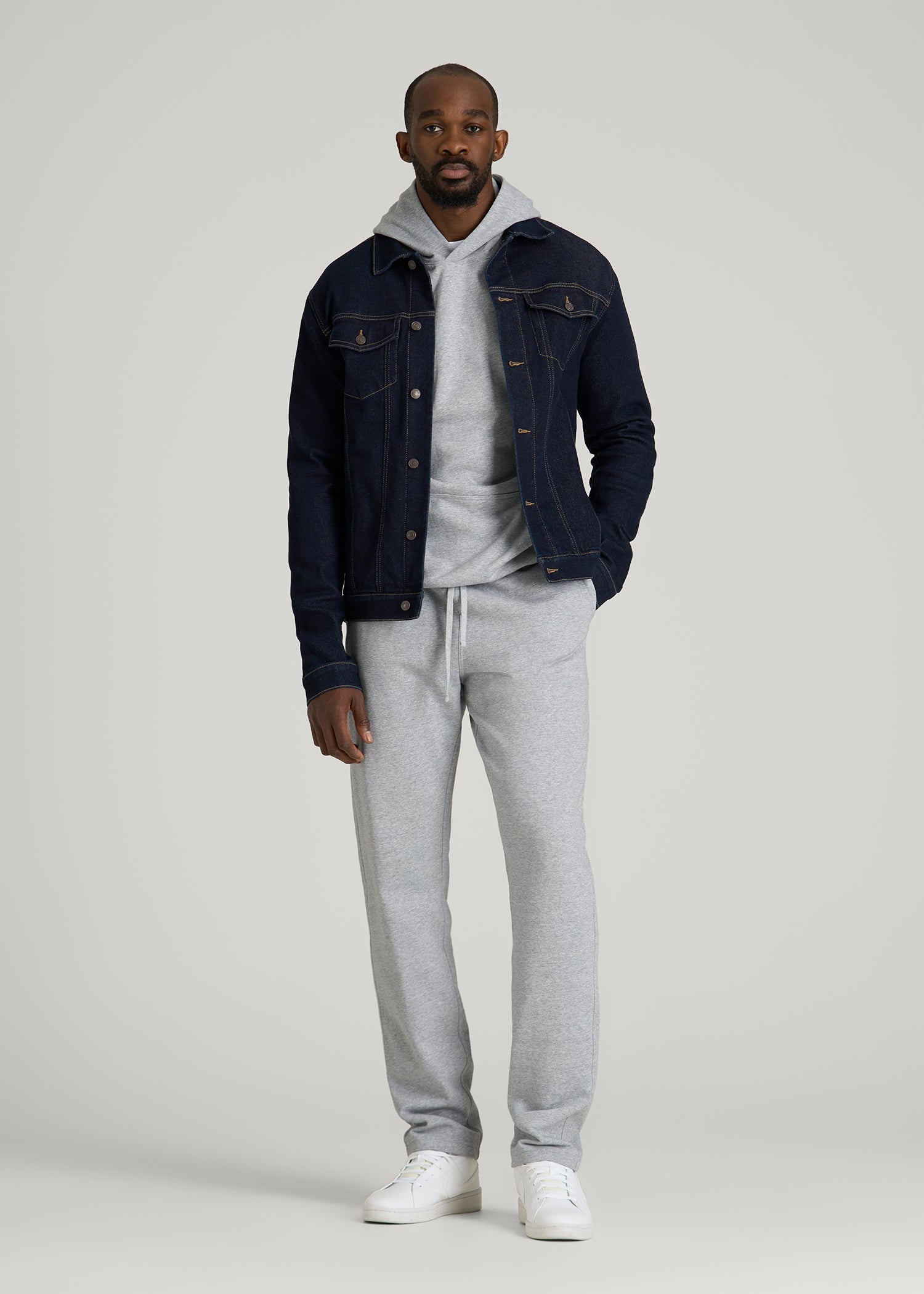 American Tall Online | Everyday French Terry Straight Leg Sweatpants for Tall Men in Grey Mix
