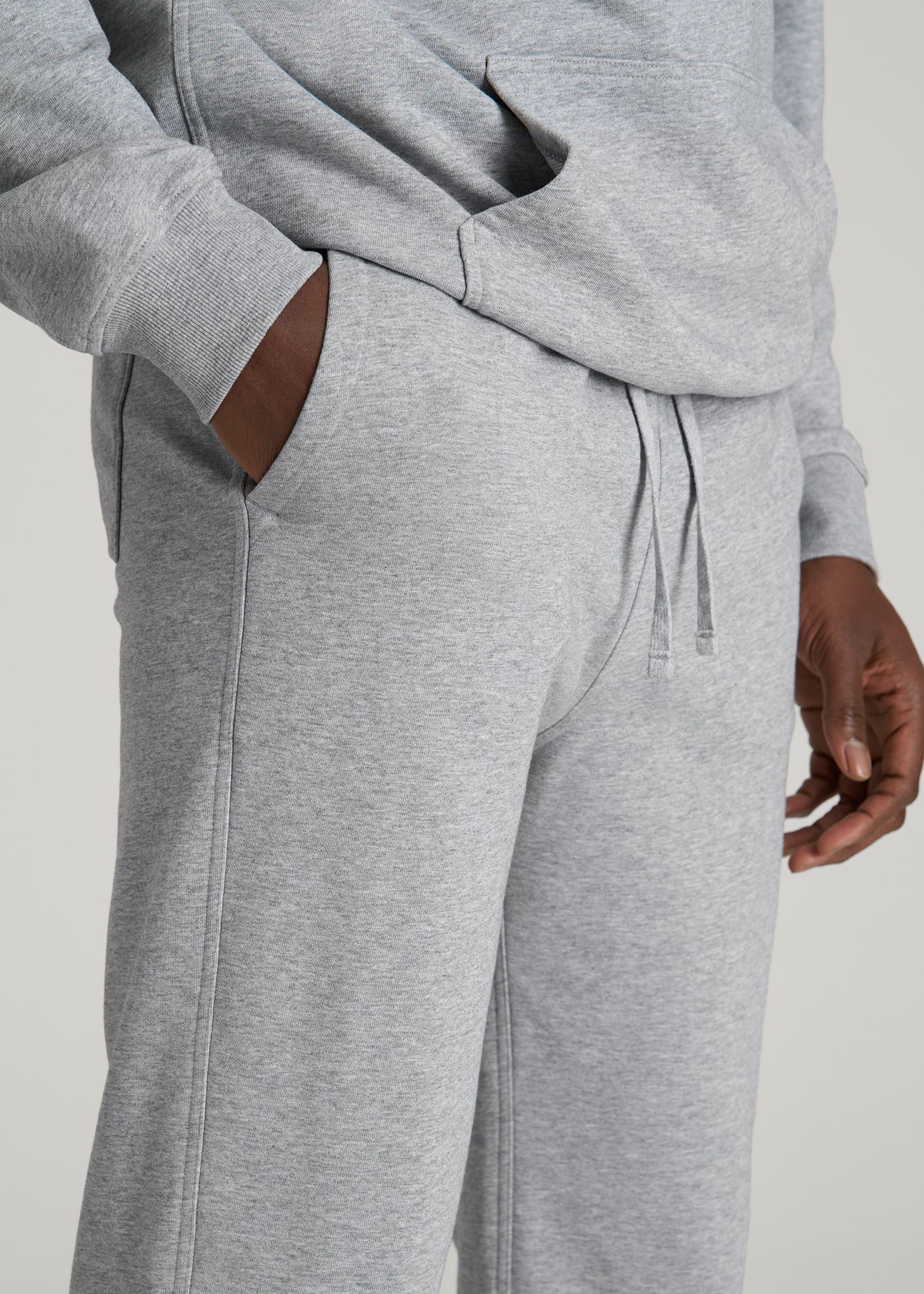 American Tall Outlet | Everyday French Terry Cinched Bottom Sweatpants for Tall Men in Grey Mix