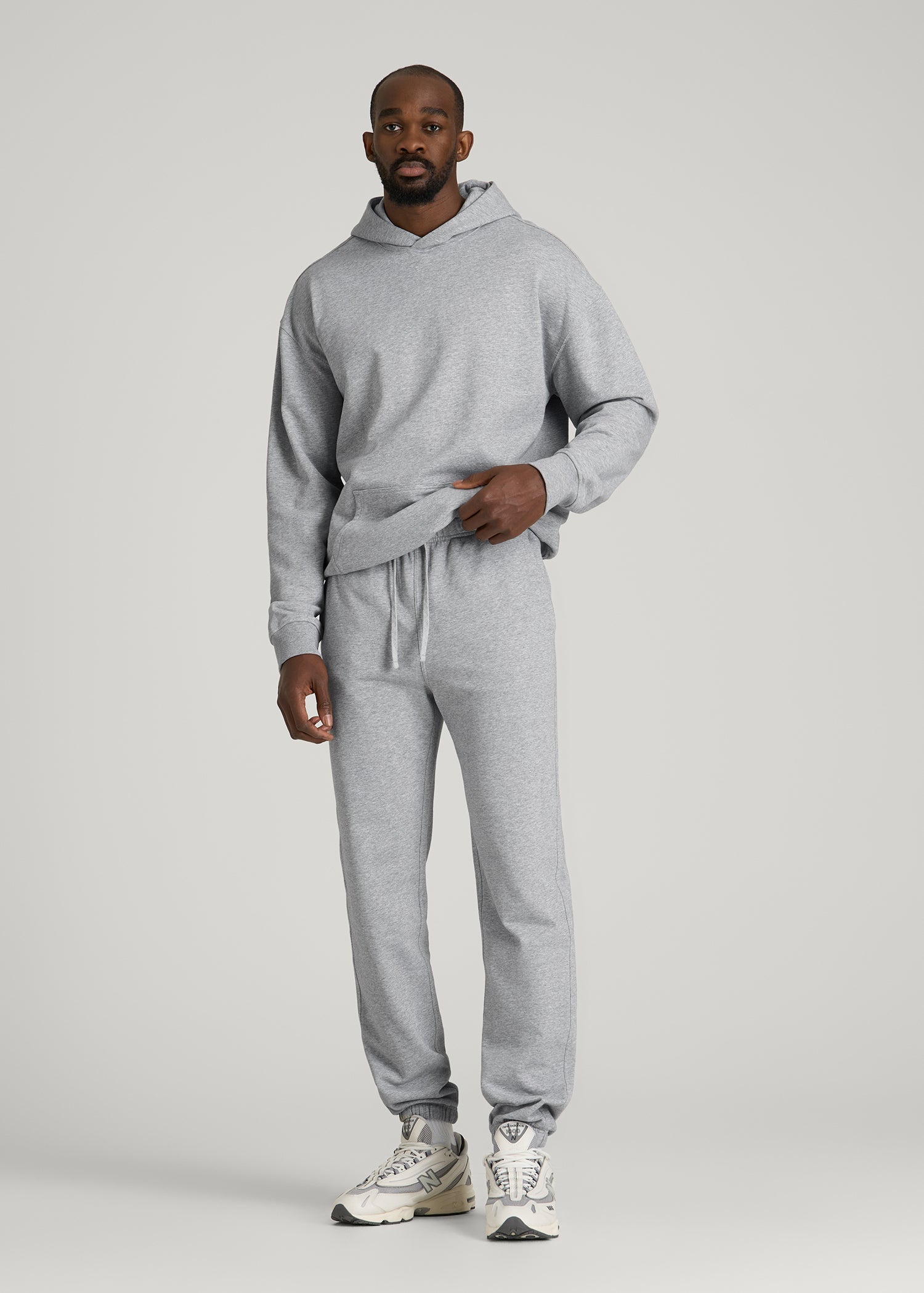 American Tall Outlet | Everyday French Terry Cinched Bottom Sweatpants for Tall Men in Grey Mix