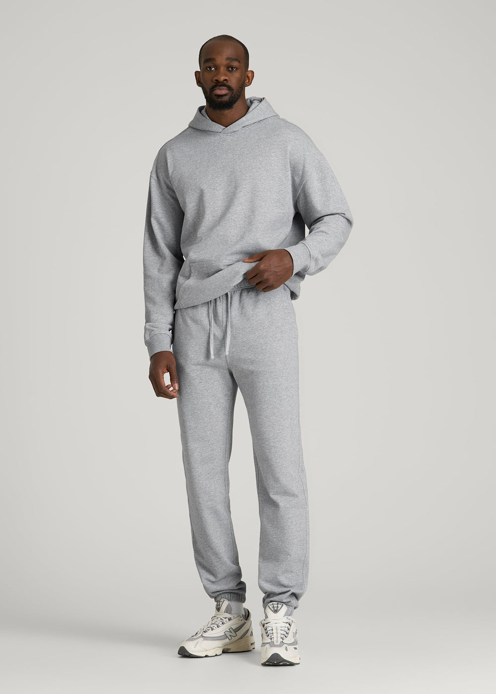 American Tall Outlet | Everyday French Terry Cinched Bottom Sweatpants for Tall Men in Grey Mix