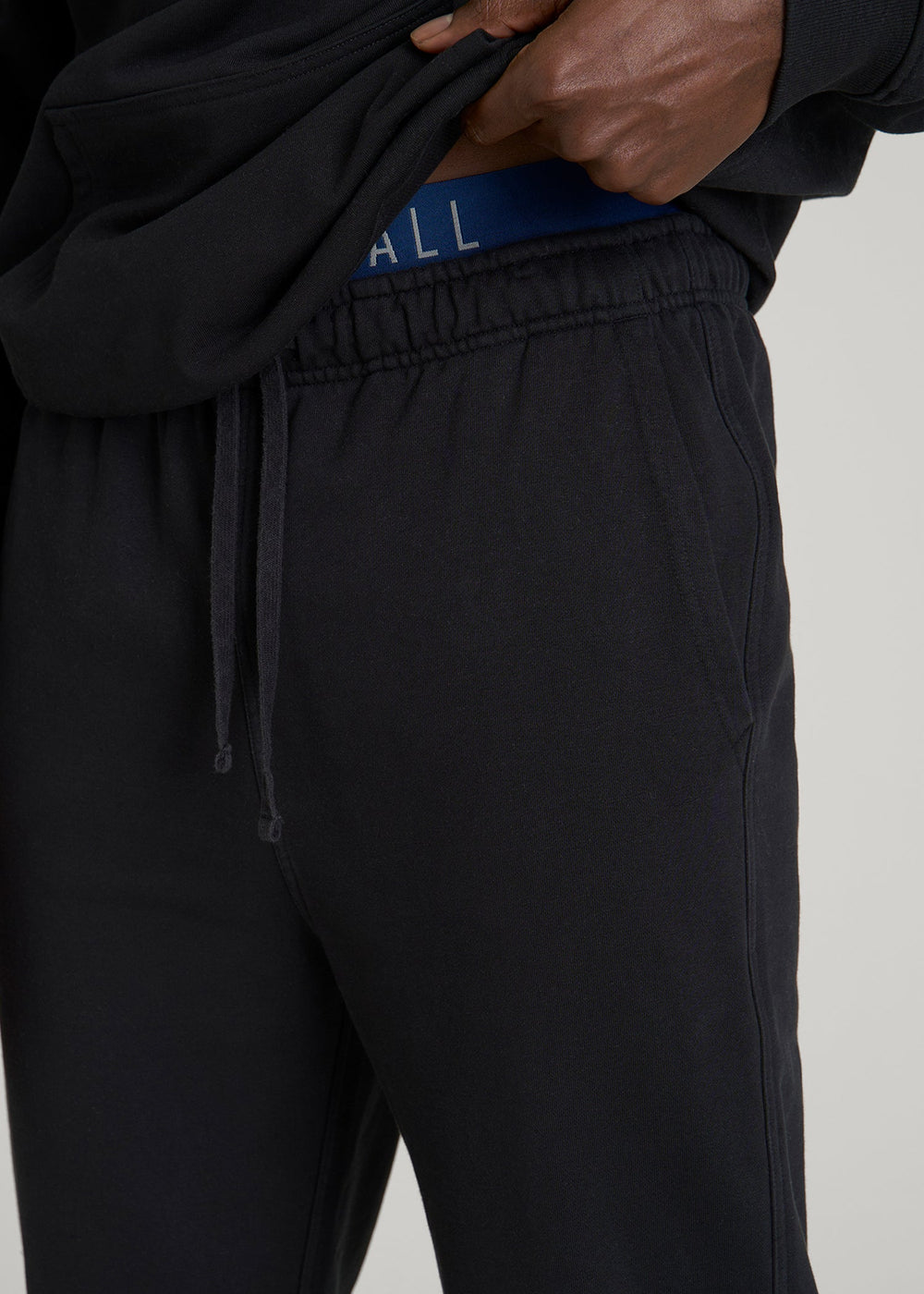 American Tall For Sale | Everyday French Terry Cinched Bottom Sweatpants for Tall Men in Black