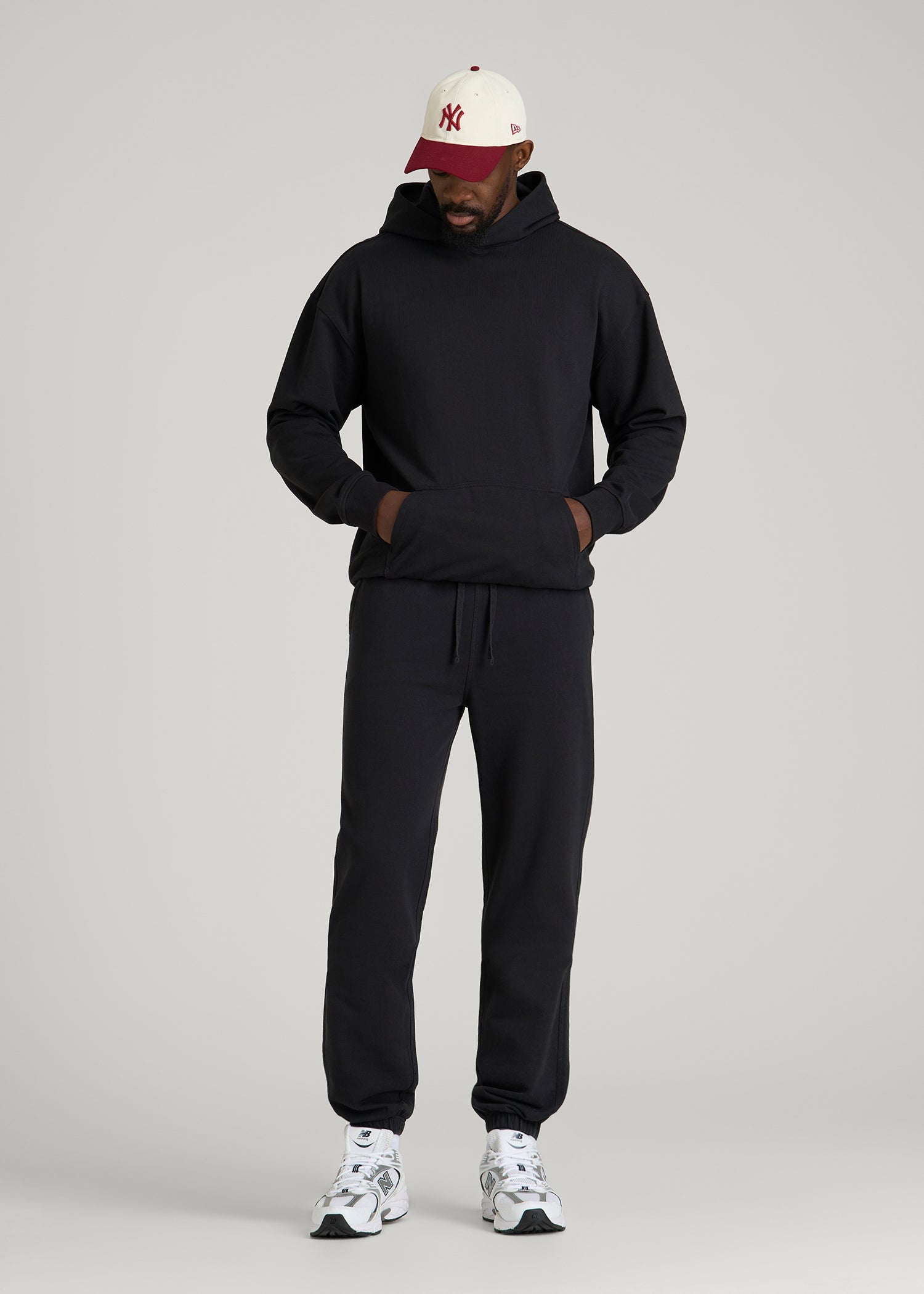 American Tall For Sale | Everyday French Terry Cinched Bottom Sweatpants for Tall Men in Black