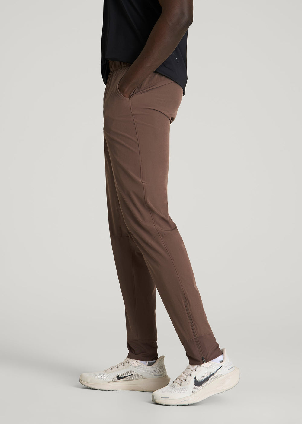 American Tall Online Shop | Featherweight Perforated Training Joggers for Tall Men in Coffee Quartz