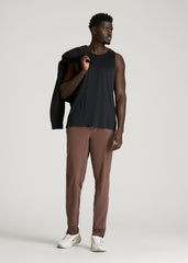 American Tall Online Shop | Featherweight Perforated Training Joggers for Tall Men in Coffee Quartz