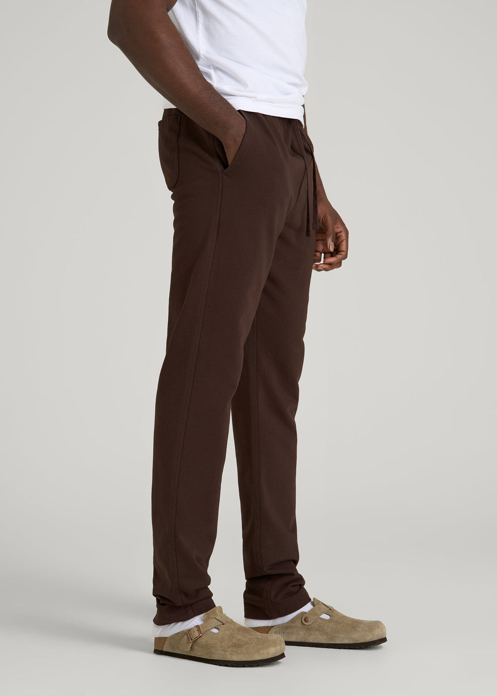 American Tall Discount | Everyday French Terry Straight Leg Sweatpants for Tall Men in Espresso