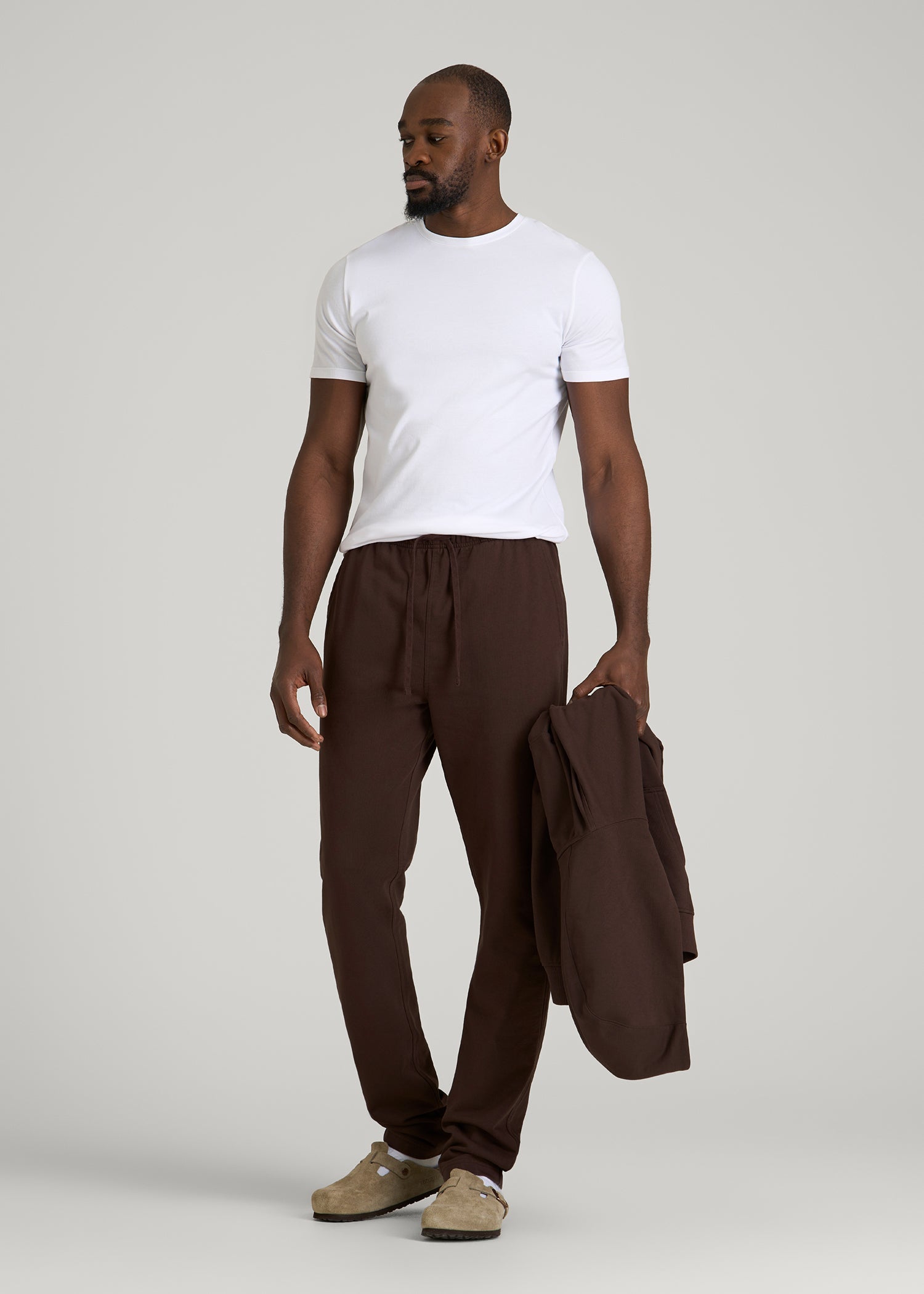 American Tall Discount | Everyday French Terry Straight Leg Sweatpants for Tall Men in Espresso