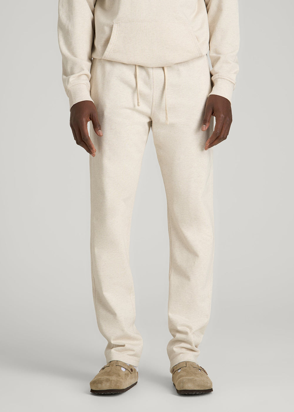 American Tall Sale | Everyday French Terry Straight Leg Sweatpants for Tall Men in Heathered Oatmeal