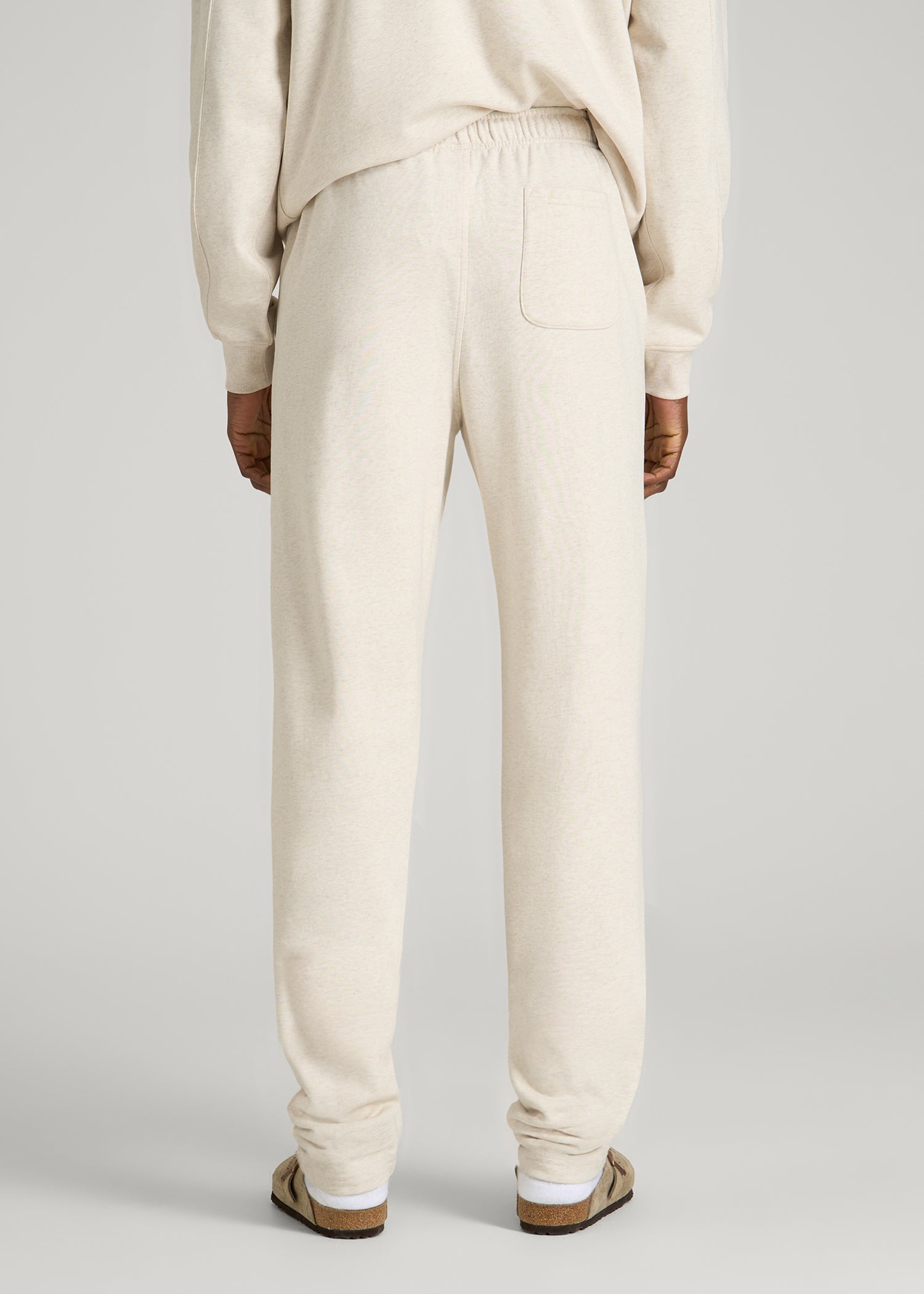American Tall Sale | Everyday French Terry Straight Leg Sweatpants for Tall Men in Heathered Oatmeal