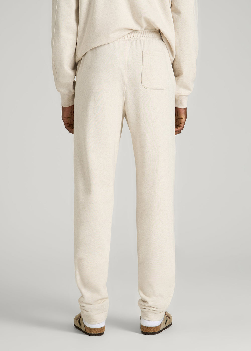 American Tall Sale | Everyday French Terry Straight Leg Sweatpants for Tall Men in Heathered Oatmeal