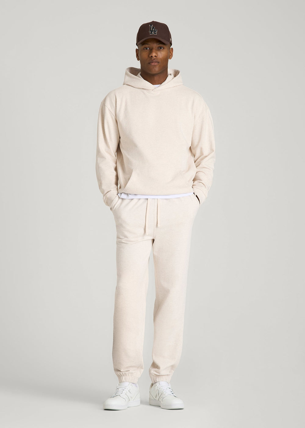 American Tall Online Shop | Everyday French Terry Cinched Bottom Sweatpants for Tall Men in Heathered Oatmeal