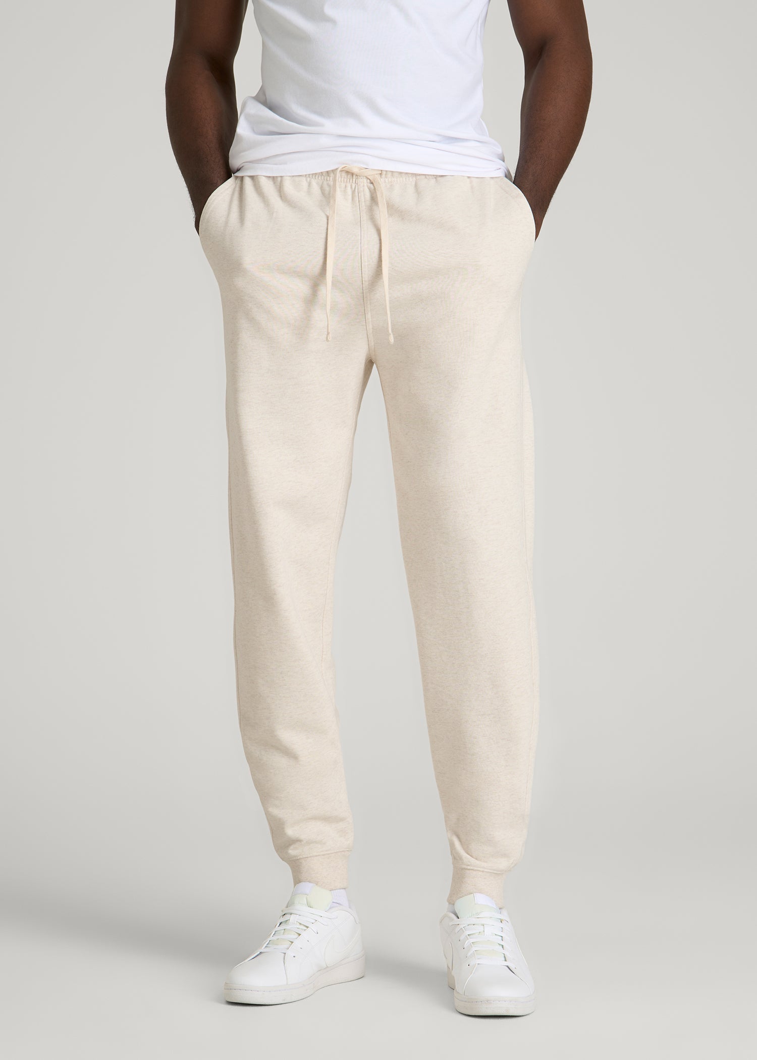 American Tall Sale | Everyday French Terry Jogger for Tall Men in Heathered Oatmeal