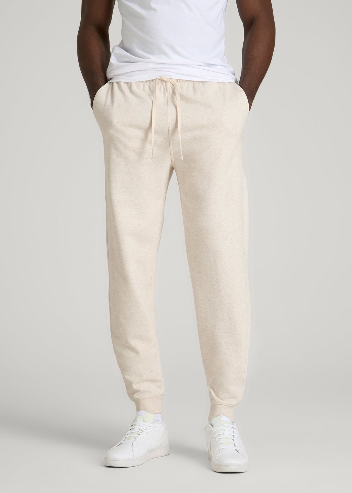 American Tall Sale | Everyday French Terry Jogger for Tall Men in Heathered Oatmeal