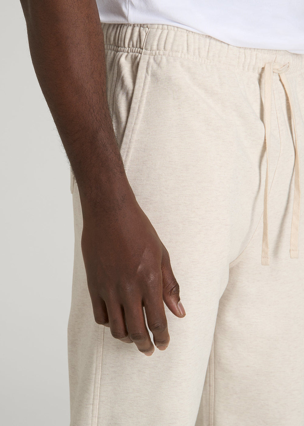 American Tall Sale | Everyday French Terry Jogger for Tall Men in Heathered Oatmeal