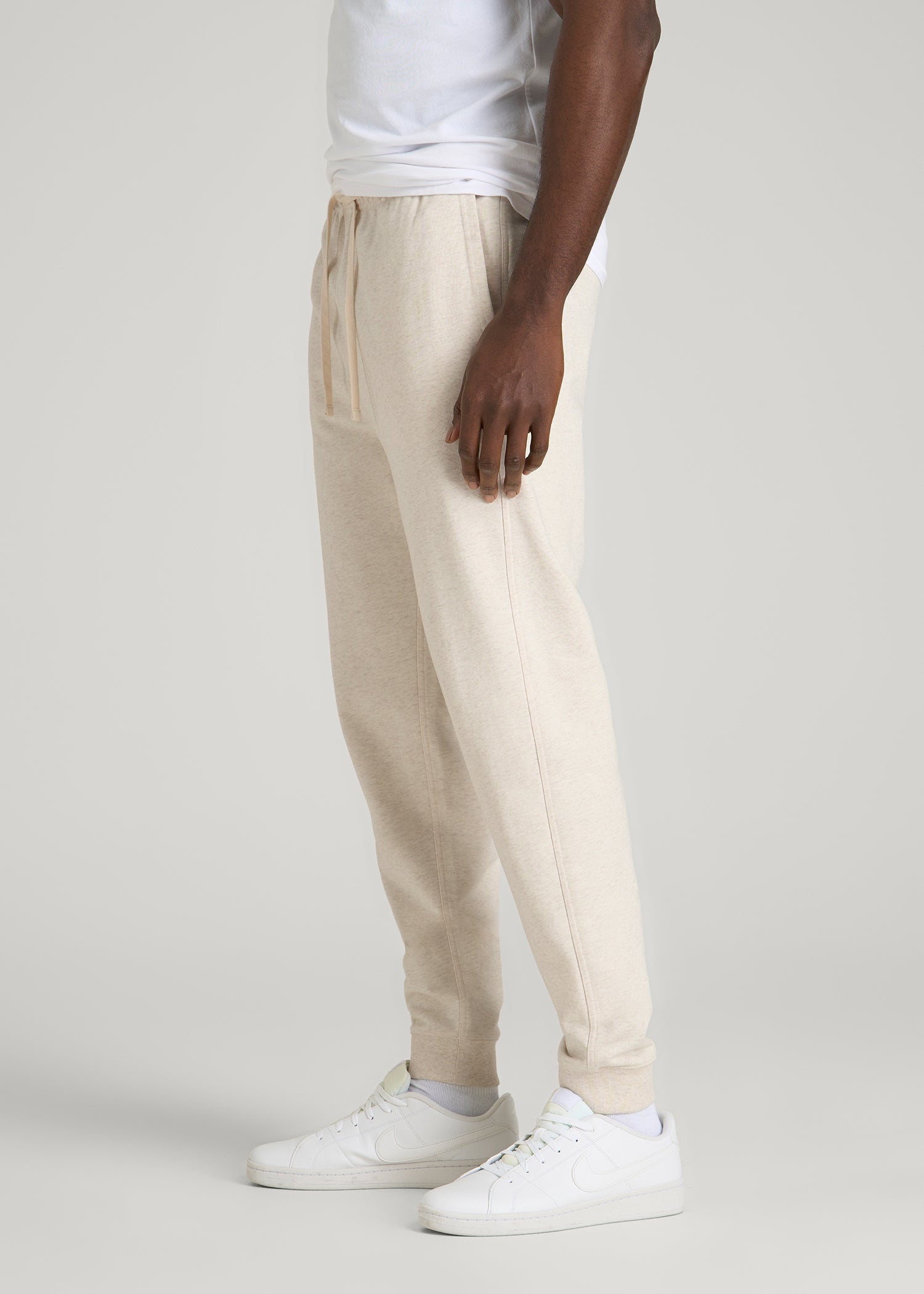 American Tall Sale | Everyday French Terry Jogger for Tall Men in Heathered Oatmeal