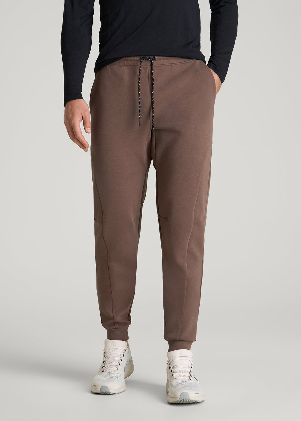 American Tall Outlet | Tech Motion Fleece Joggers for Tall Men in Coffee Quartz