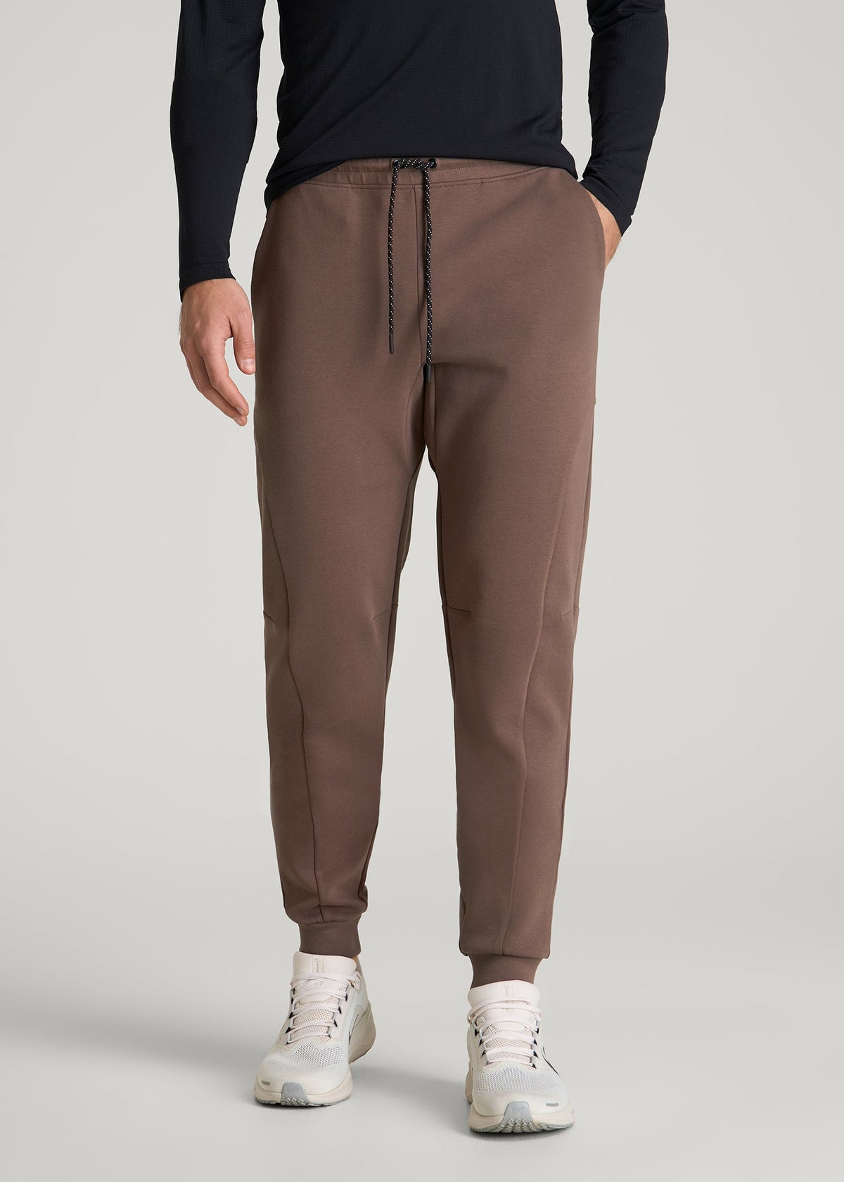 American Tall Outlet | Tech Motion Fleece Joggers for Tall Men in Coffee Quartz