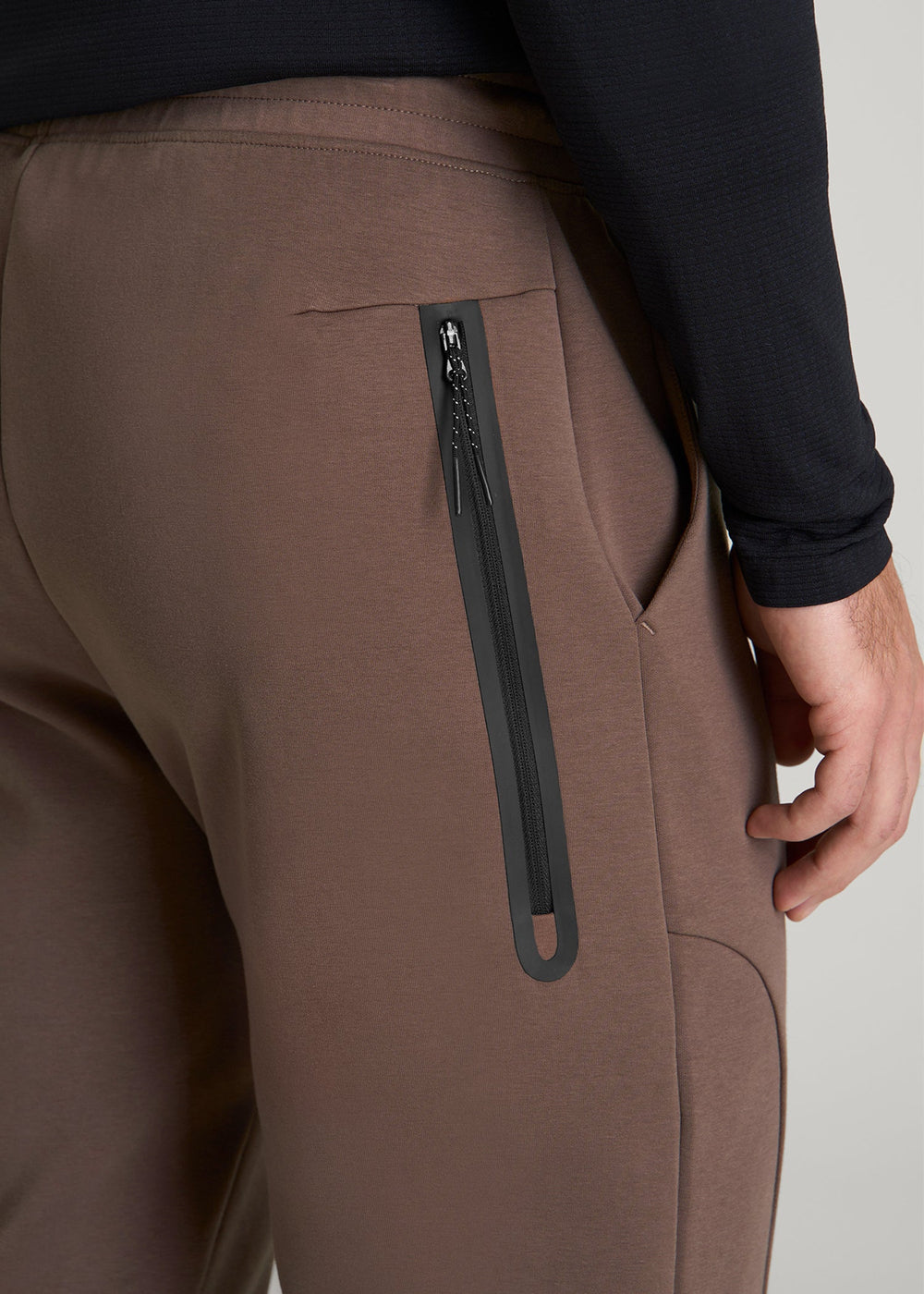 American Tall Outlet | Tech Motion Fleece Joggers for Tall Men in Coffee Quartz