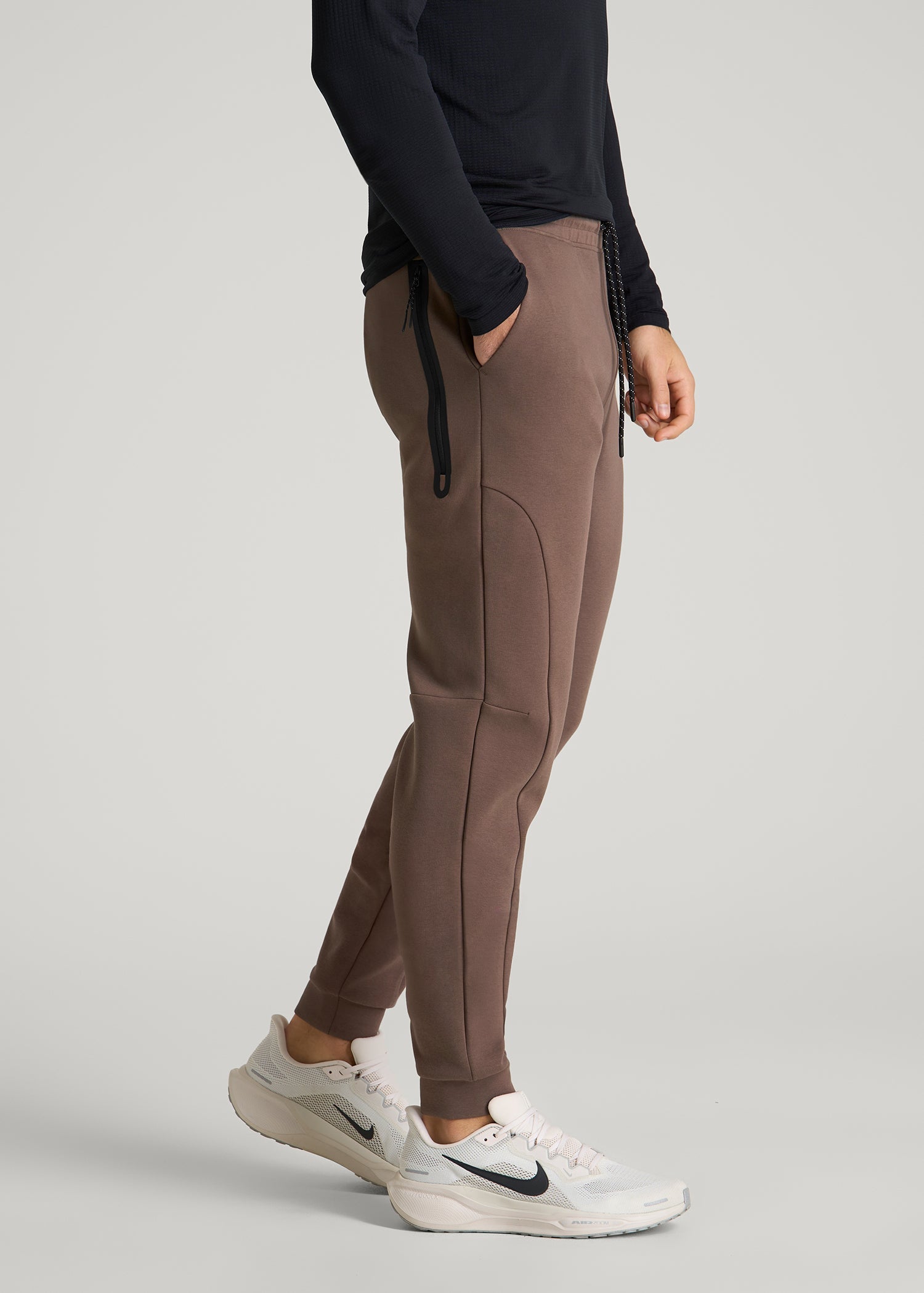 American Tall Outlet | Tech Motion Fleece Joggers for Tall Men in Coffee Quartz