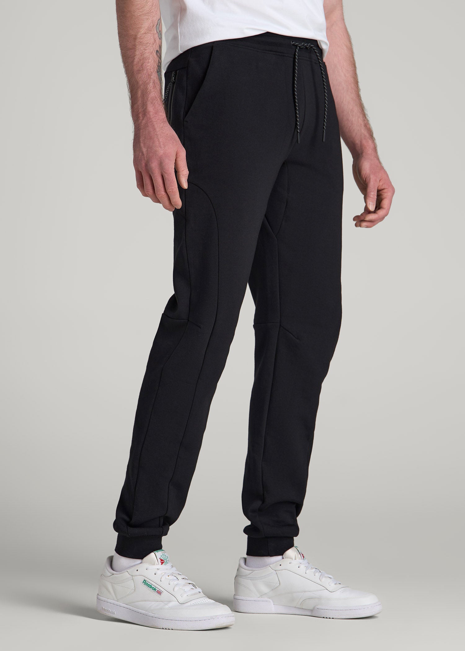 American Tall For Sale | Tech Motion Fleece Joggers for Tall Men in Black