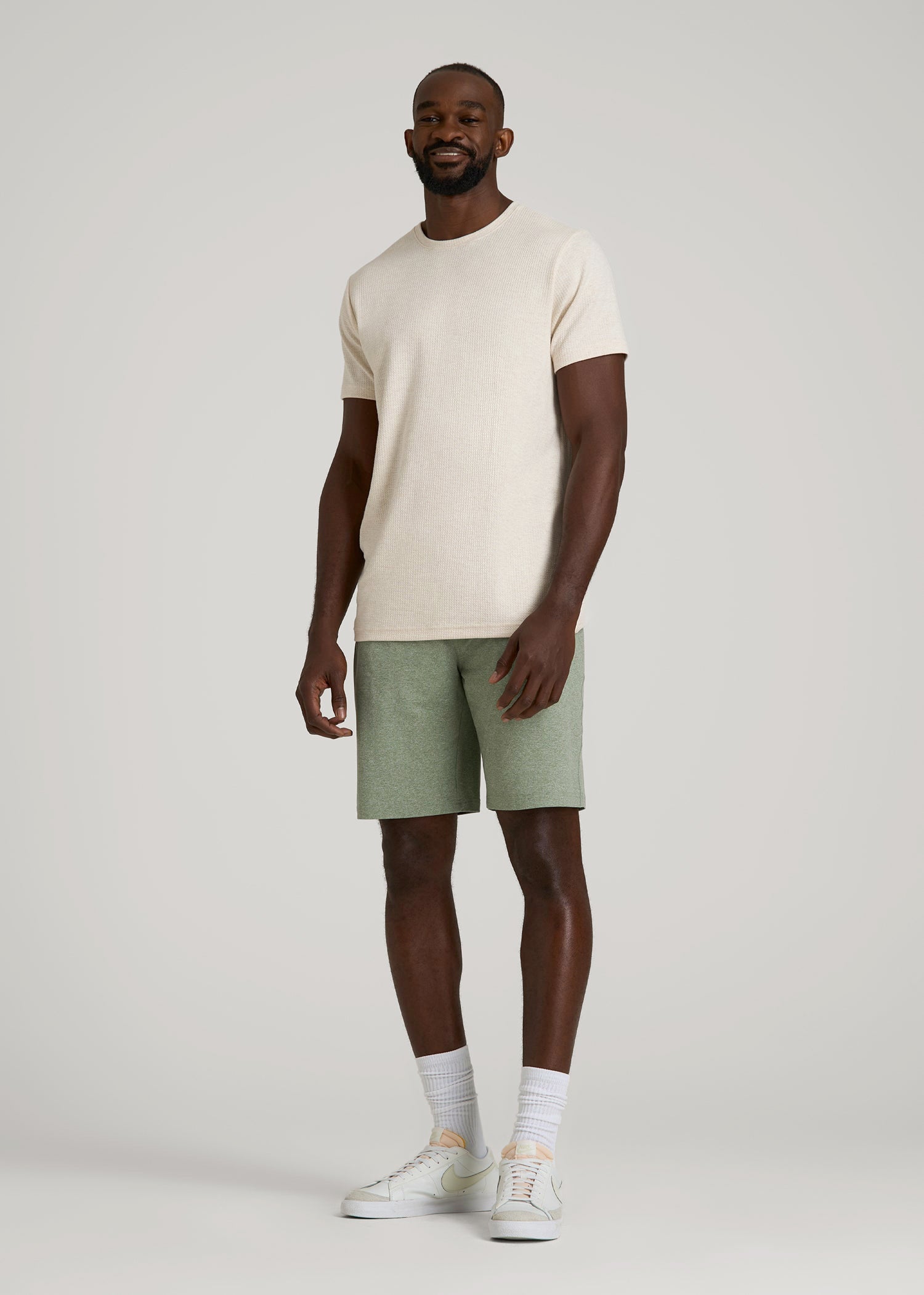 American Tall Discount | Weekender Stretch Lounge Shorts for Tall Men in Dark Seagrass Mix