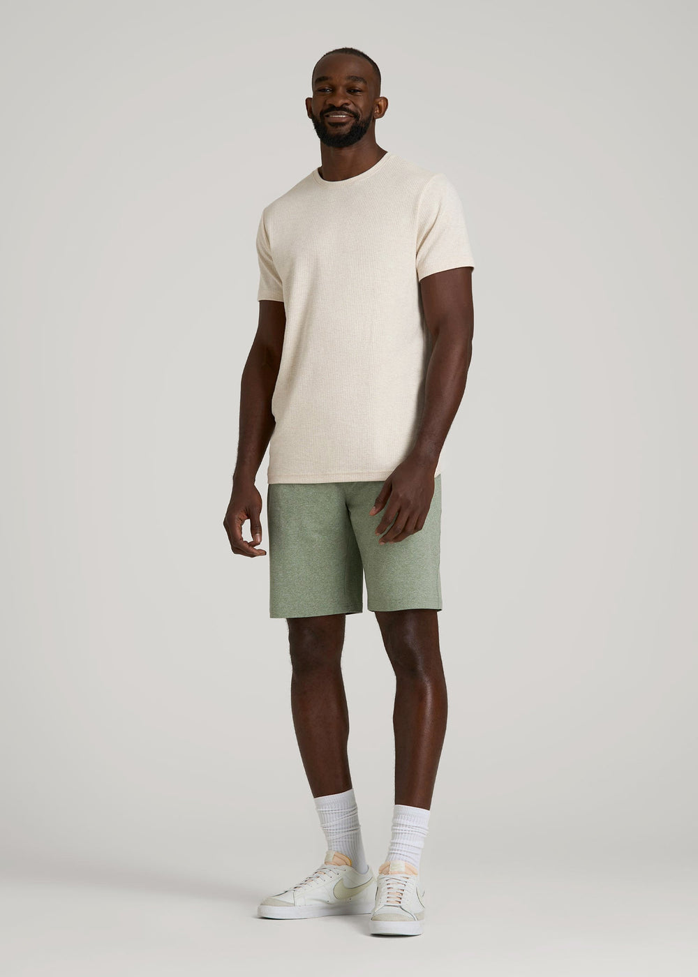 American Tall Discount | Weekender Stretch Lounge Shorts for Tall Men in Dark Seagrass Mix