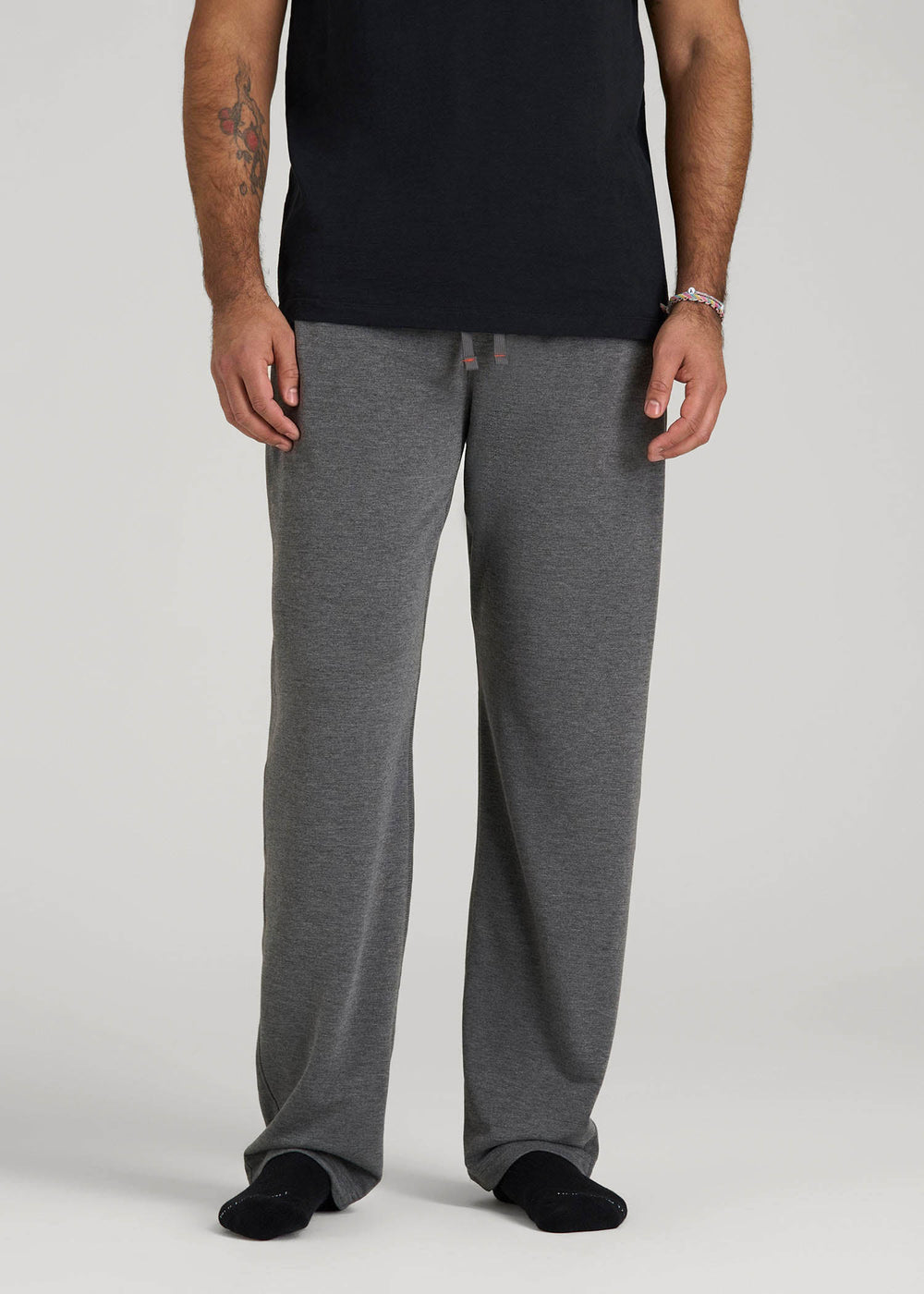 American Tall Online | Open-Bottom Pajama Pants for Tall Men in Charcoal Mix