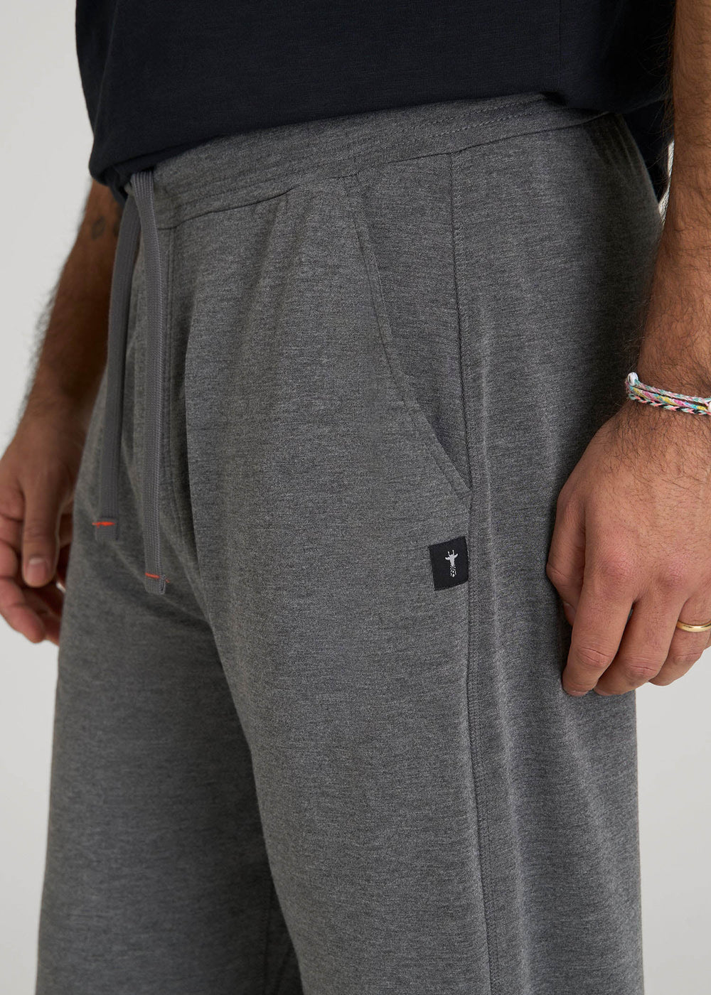 American Tall Online | Open-Bottom Pajama Pants for Tall Men in Charcoal Mix