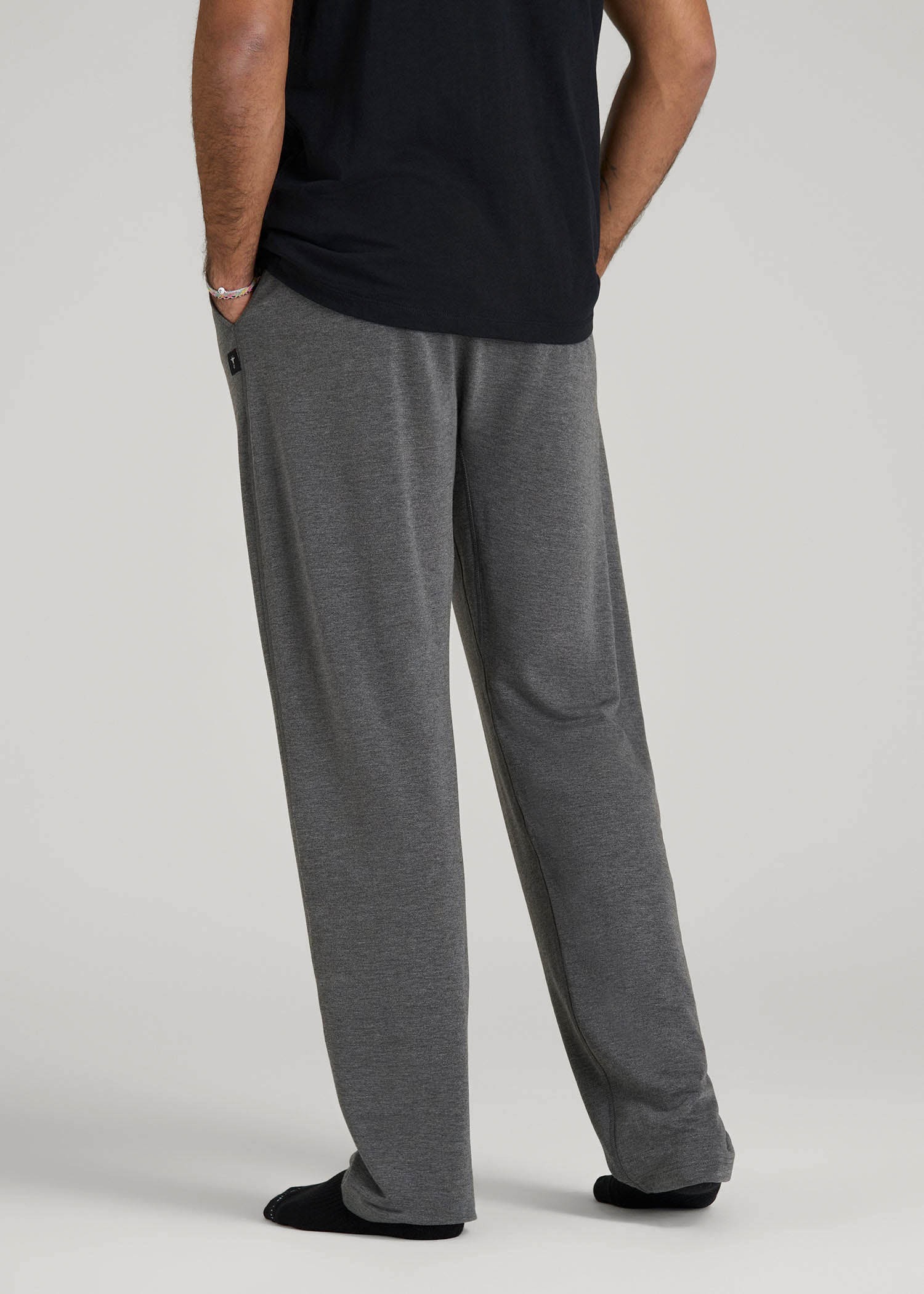 American Tall Online | Open-Bottom Pajama Pants for Tall Men in Charcoal Mix