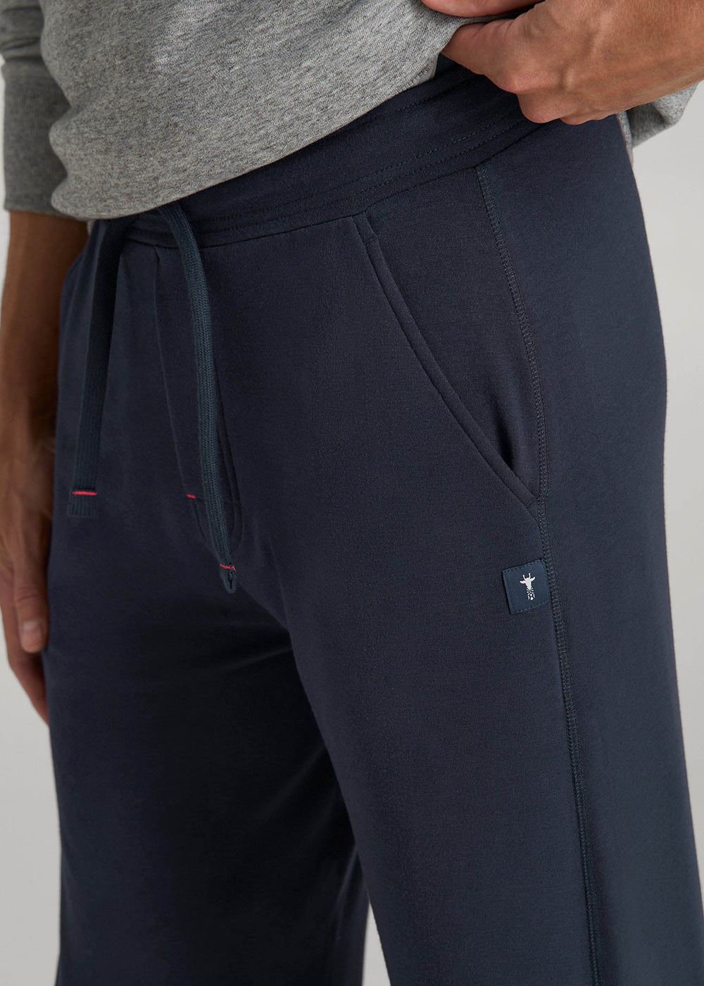 American Tall Sale | Open-Bottom Pajama Pants for Tall Men in Evening Blue