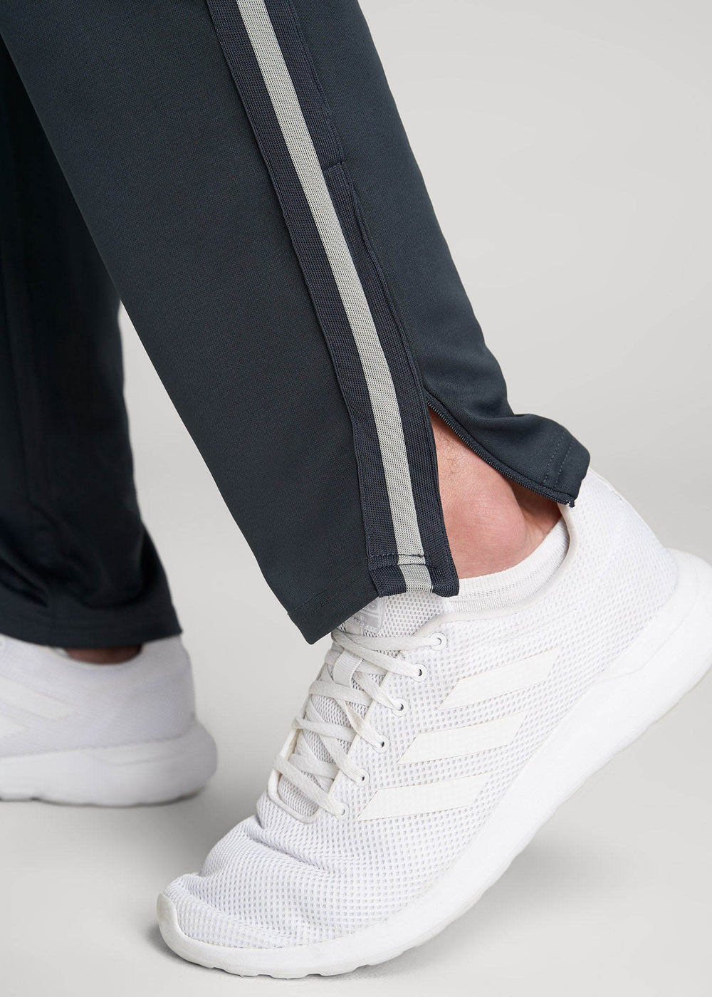 American Tall Discount | Athletic Stripe Pants for Tall Men in Storm Grey Stripe