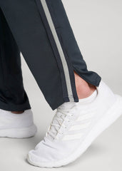 American Tall Discount | Athletic Stripe Pants for Tall Men in Storm Grey Stripe