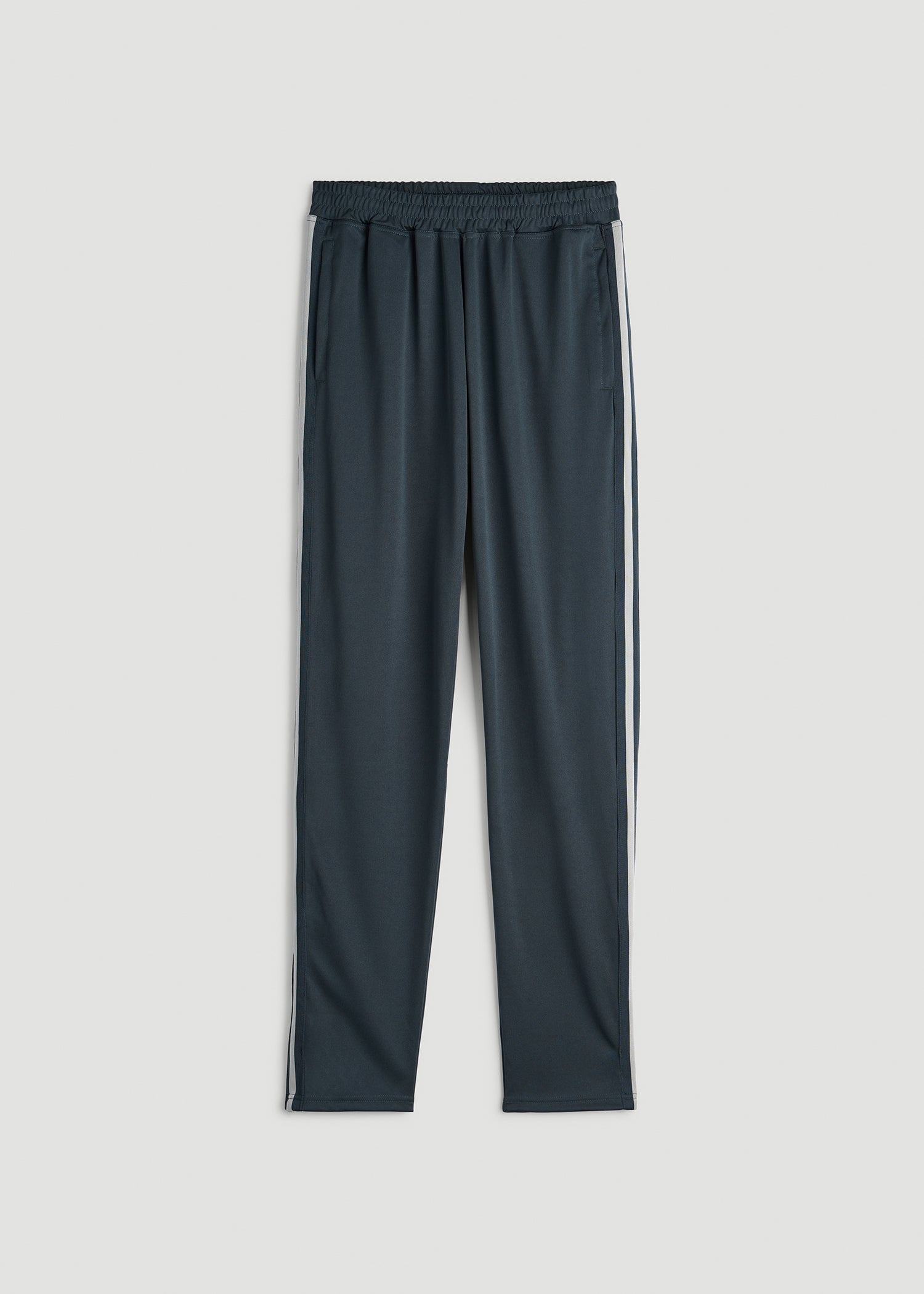 American Tall Discount | Athletic Stripe Pants for Tall Men in Storm Grey Stripe
