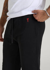 American Tall For Sale | Waffle-Knit Lounge Jogger for Tall Men in Black