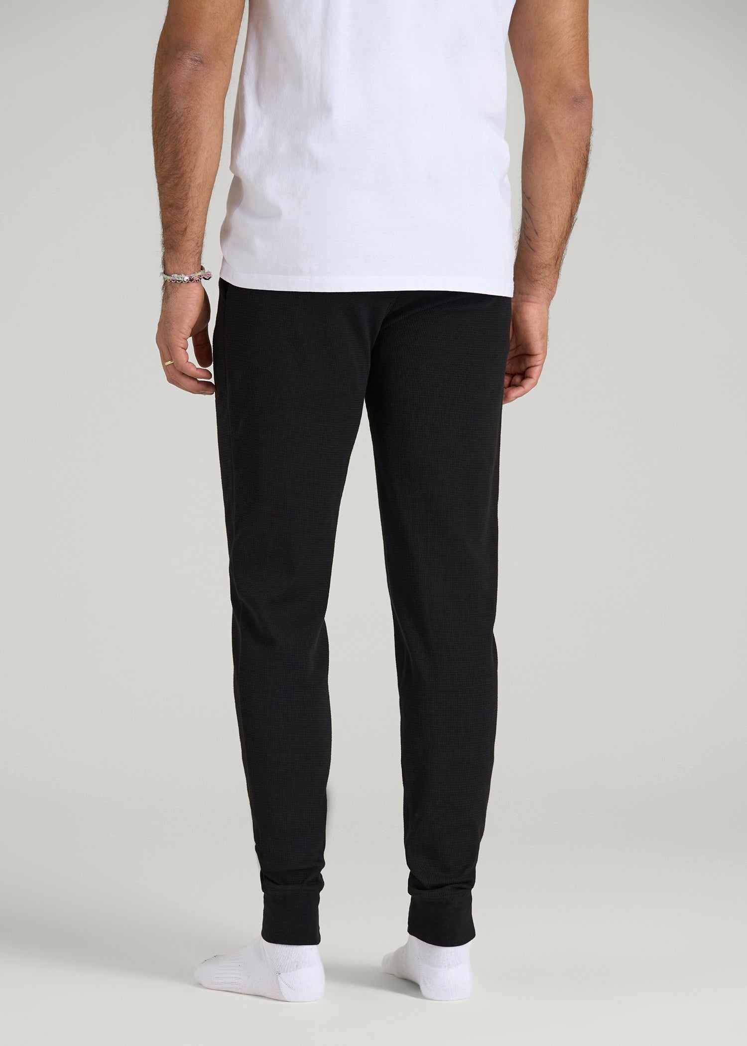 American Tall For Sale | Waffle-Knit Lounge Jogger for Tall Men in Black