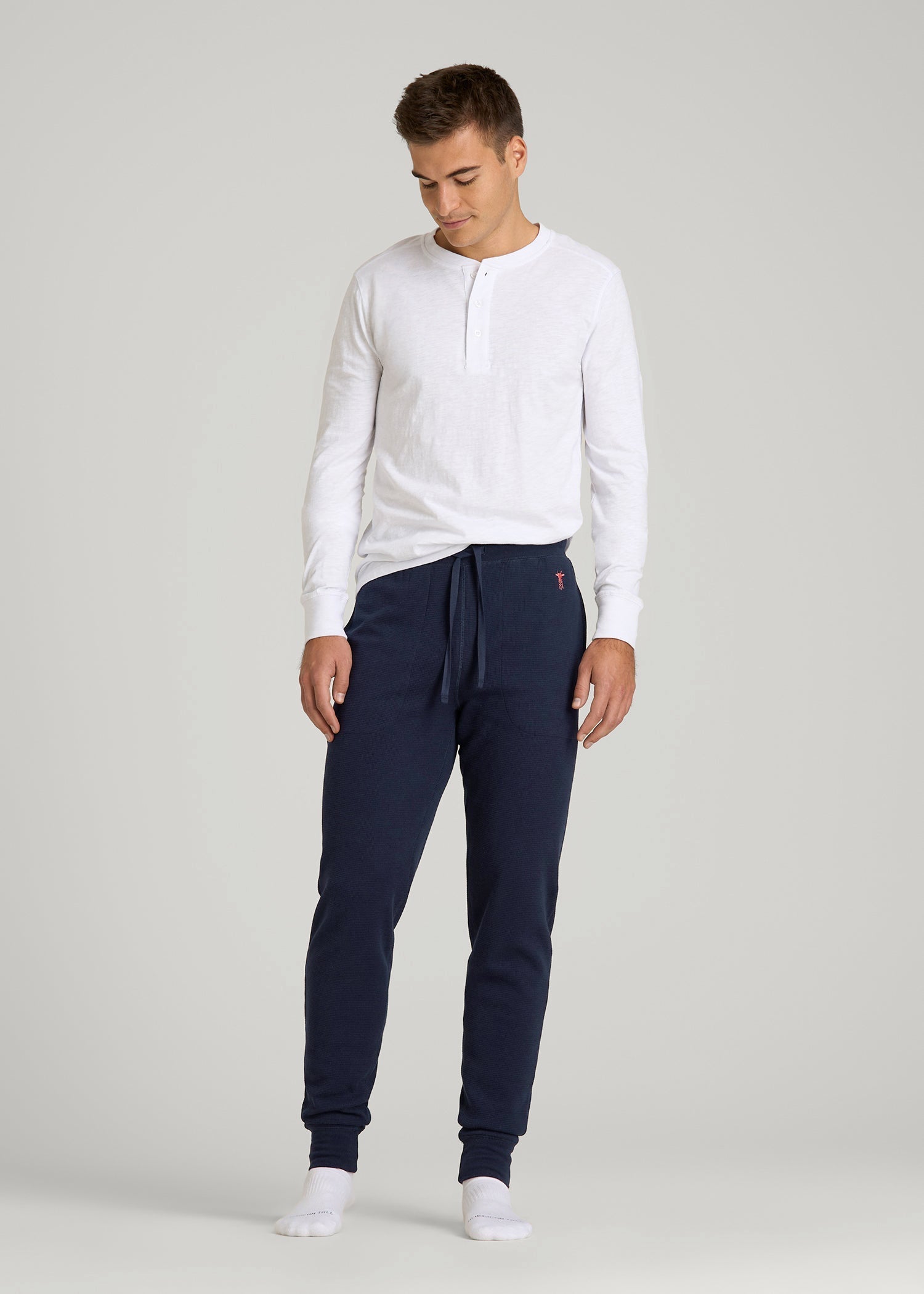 American Tall Online Shop | Waffle-Knit Lounge Jogger for Tall Men in Patriot Blue