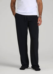 American Tall Discount | Open-Bottom Pajama Pants for Tall Men in Black