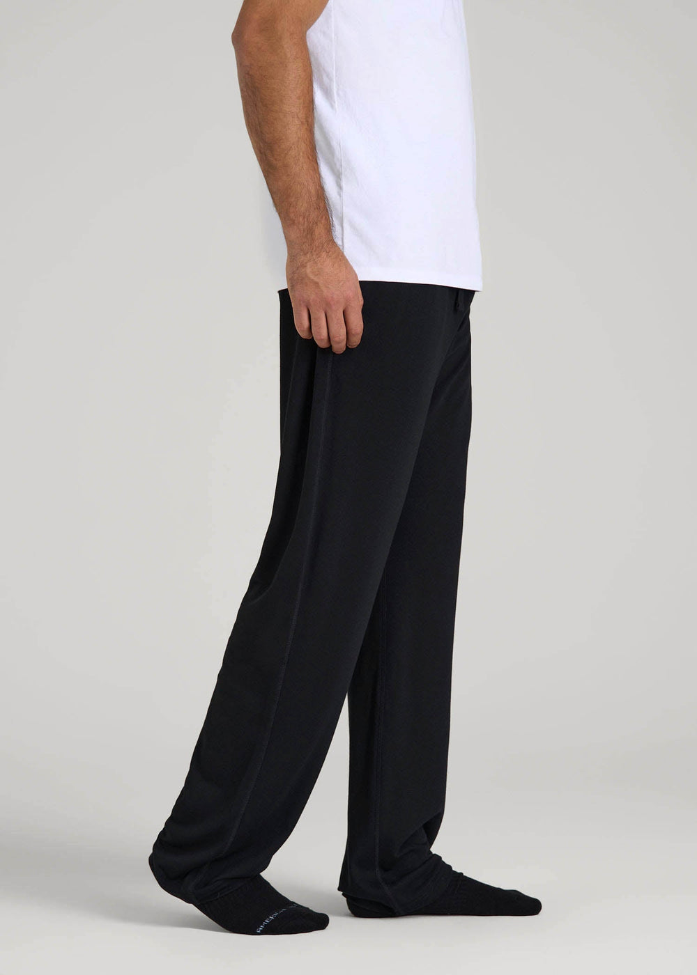 American Tall Discount | Open-Bottom Pajama Pants for Tall Men in Black
