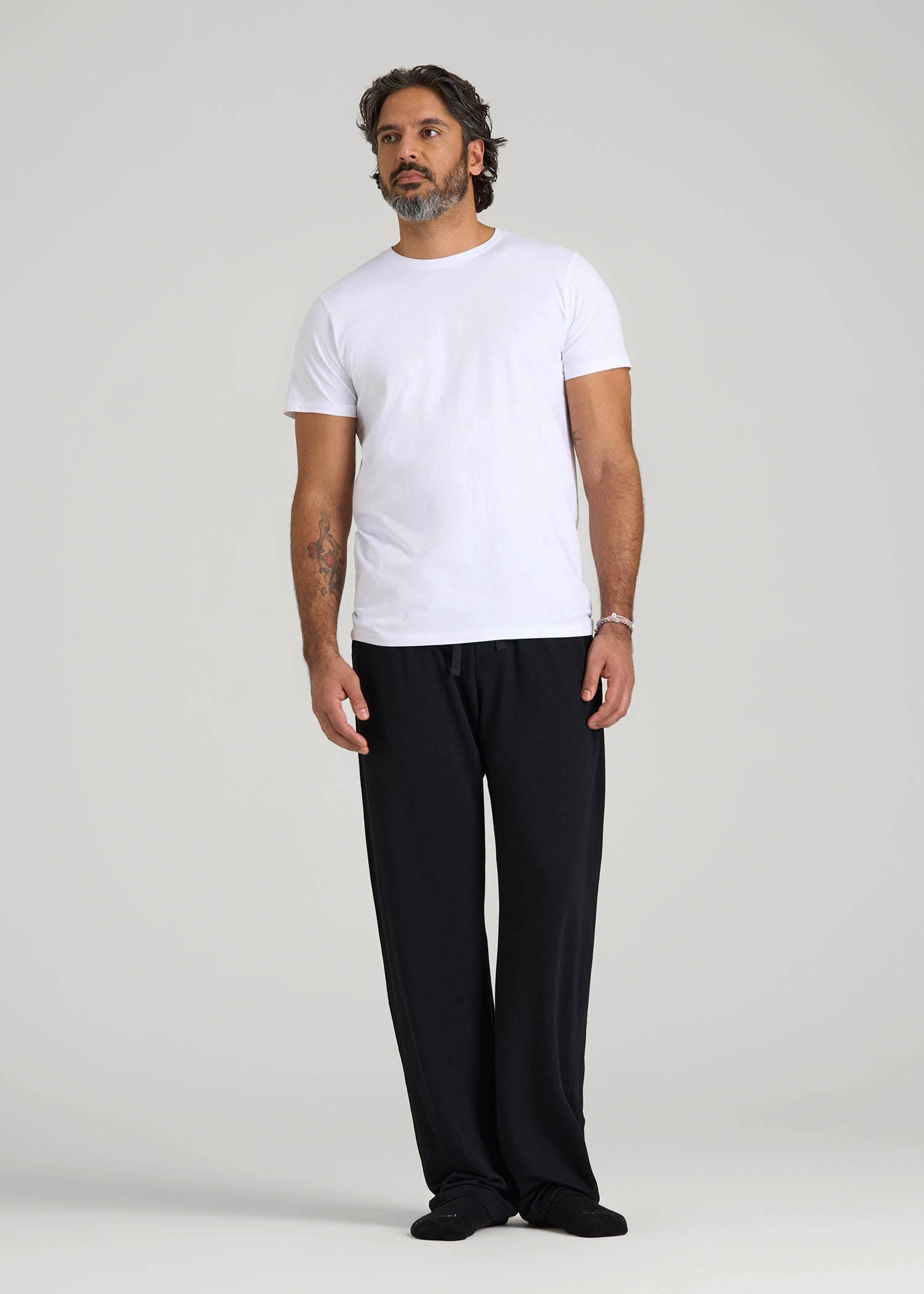 American Tall Discount | Open-Bottom Pajama Pants for Tall Men in Black