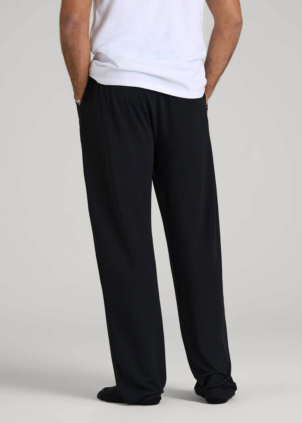 American Tall Discount | Open-Bottom Pajama Pants for Tall Men in Black