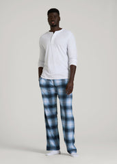 American Tall Online | Flannel Pajama Pants for Tall Men in Blue and White Plaid