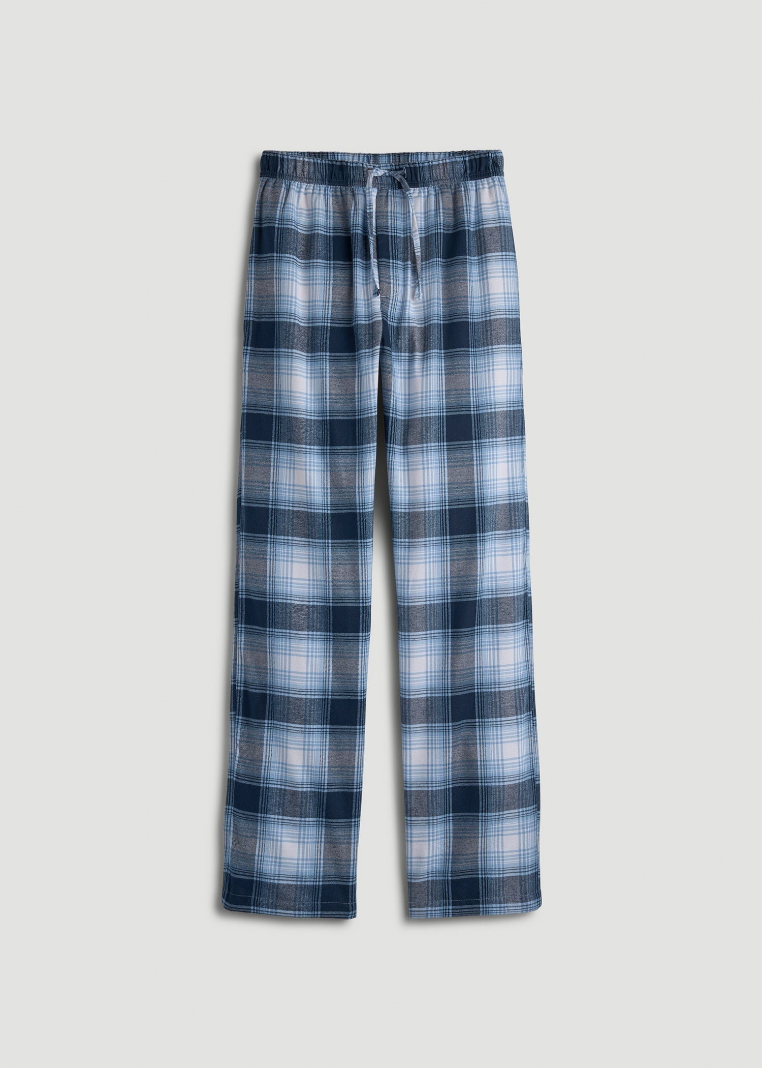 American Tall Online | Flannel Pajama Pants for Tall Men in Blue and White Plaid