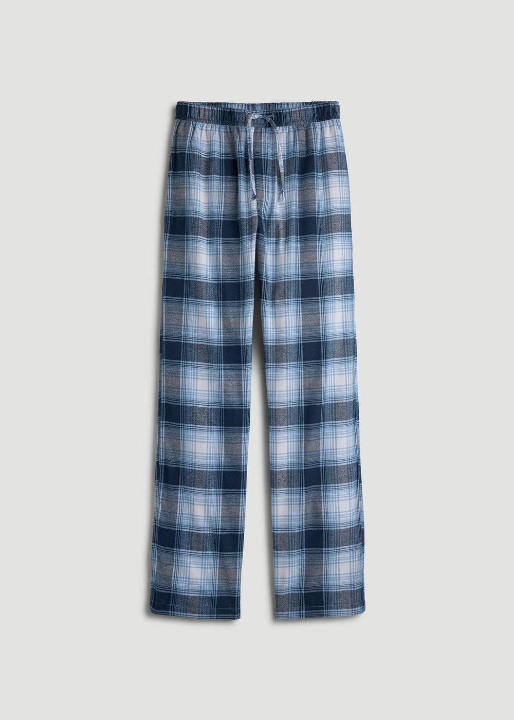 American Tall Online | Flannel Pajama Pants for Tall Men in Blue and White Plaid