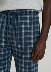 American Tall For Sale | Flannel Pajama Pants for Tall Men in Navy Windowpane