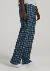 American Tall For Sale | Flannel Pajama Pants for Tall Men in Navy Windowpane
