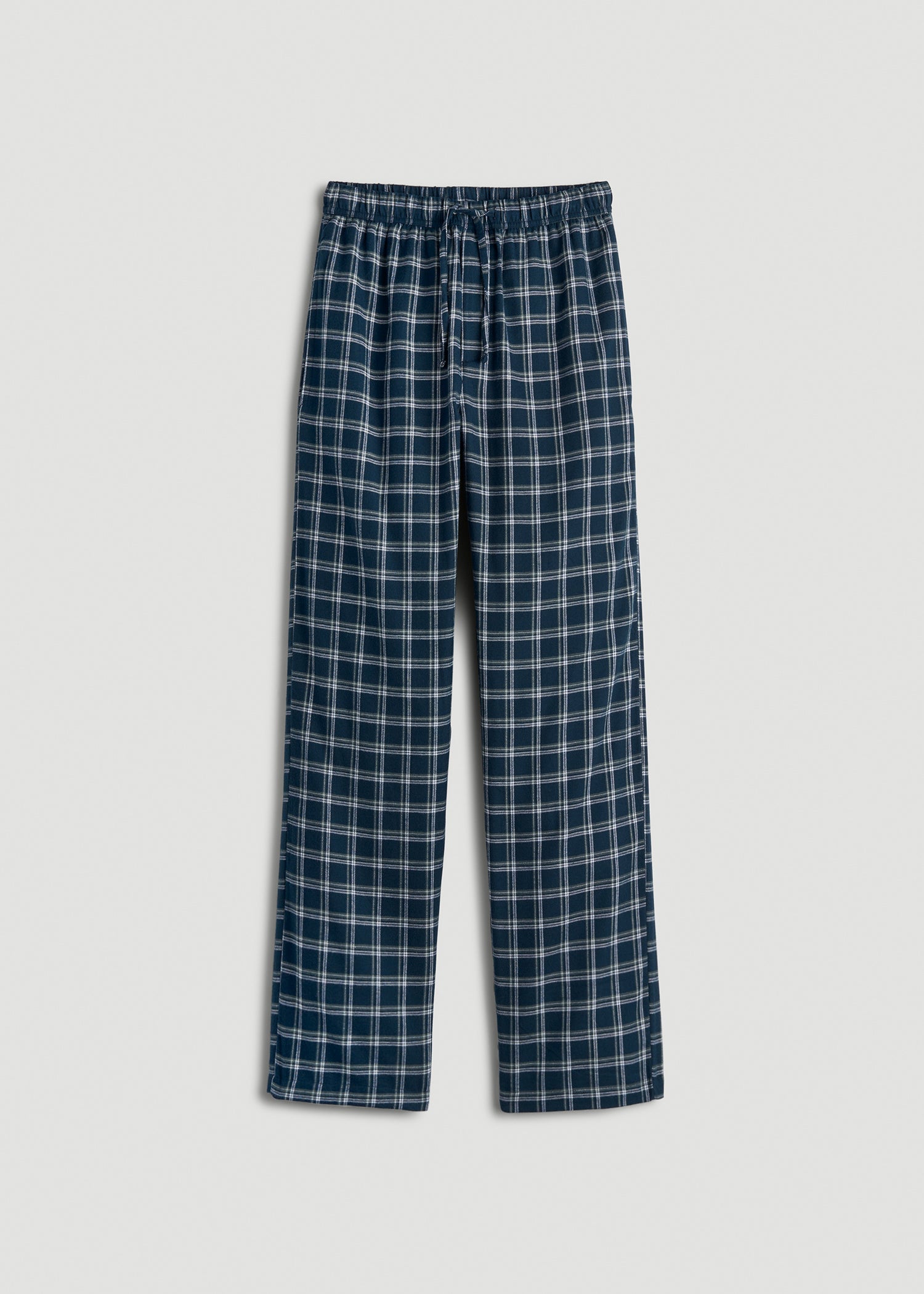 American Tall For Sale | Flannel Pajama Pants for Tall Men in Navy Windowpane