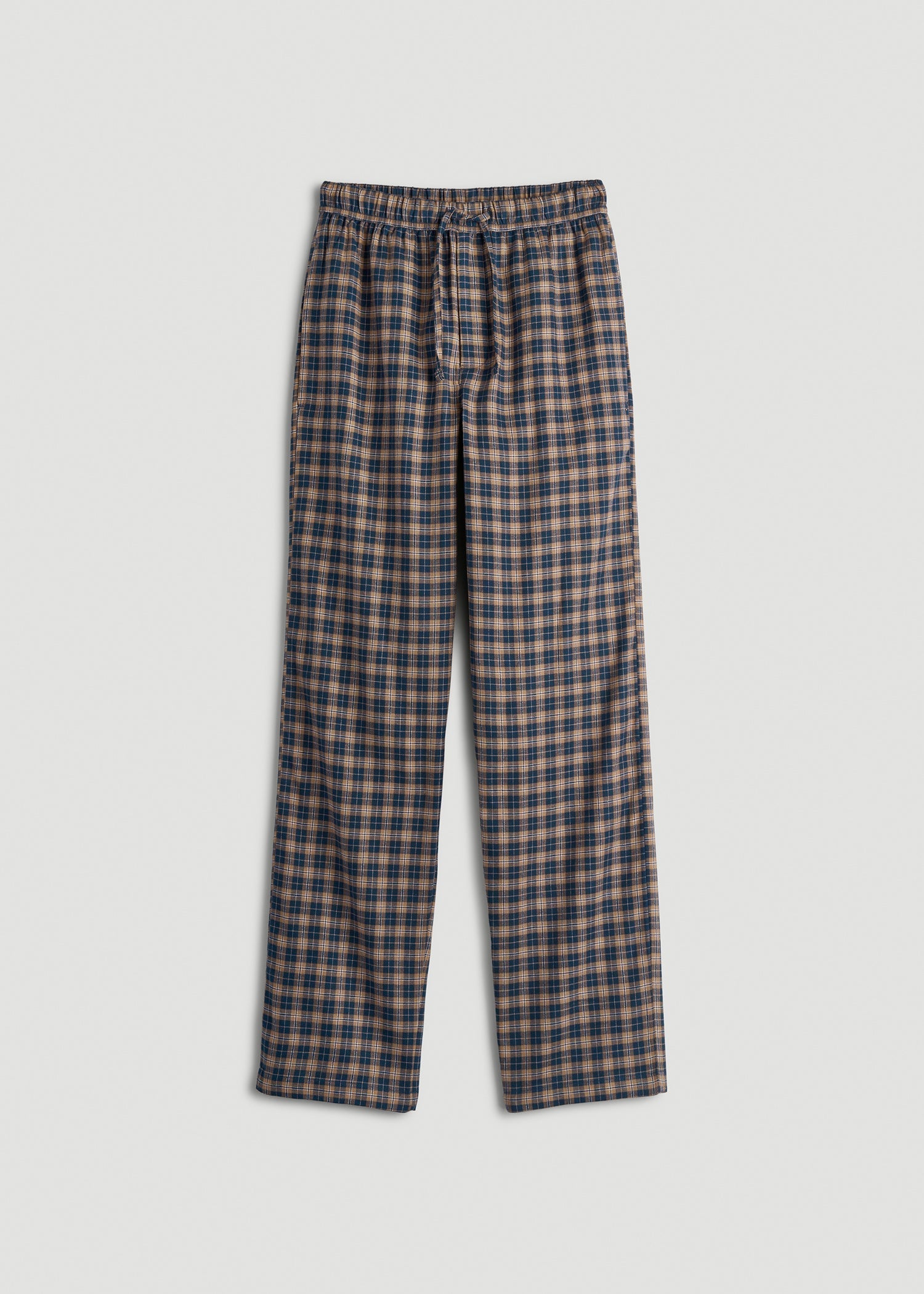 American Tall Online Shop | Flannel Pajama Pants for Tall Men in Navy and Woodsmoke Check
