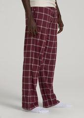 American Tall Discount | Flannel Pajama Pants for Tall Men in Wine Windowpane